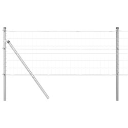 Euro Fence avec 13 Poteaux 0,6x50 m Acier Galvanisé 