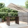 Table de bar et dessus en verre marron 145x80x110 cm poly rotin 