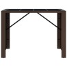 Table de bar et dessus en verre marron 145x80x110 cm poly rotin 