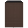 Table de bar et dessus en verre marron 145x80x110 cm poly rotin 