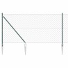 Jeu de Poteaux de Clôture Vert 1.4 x 10 m Acier galvanisé 