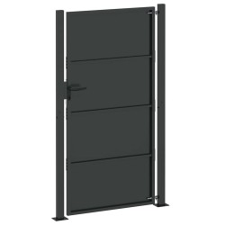 Porte de Jardin Noir 100 x 200 cm Acier peint par poudre 