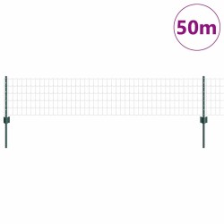 Clôture Euro avec 22 poteaux verts 0,4x50 m en acier 
