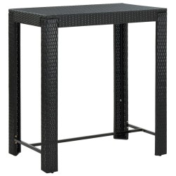 Table de bar de jardin Noir 100x60,5x110,5 cm Résine tressée 