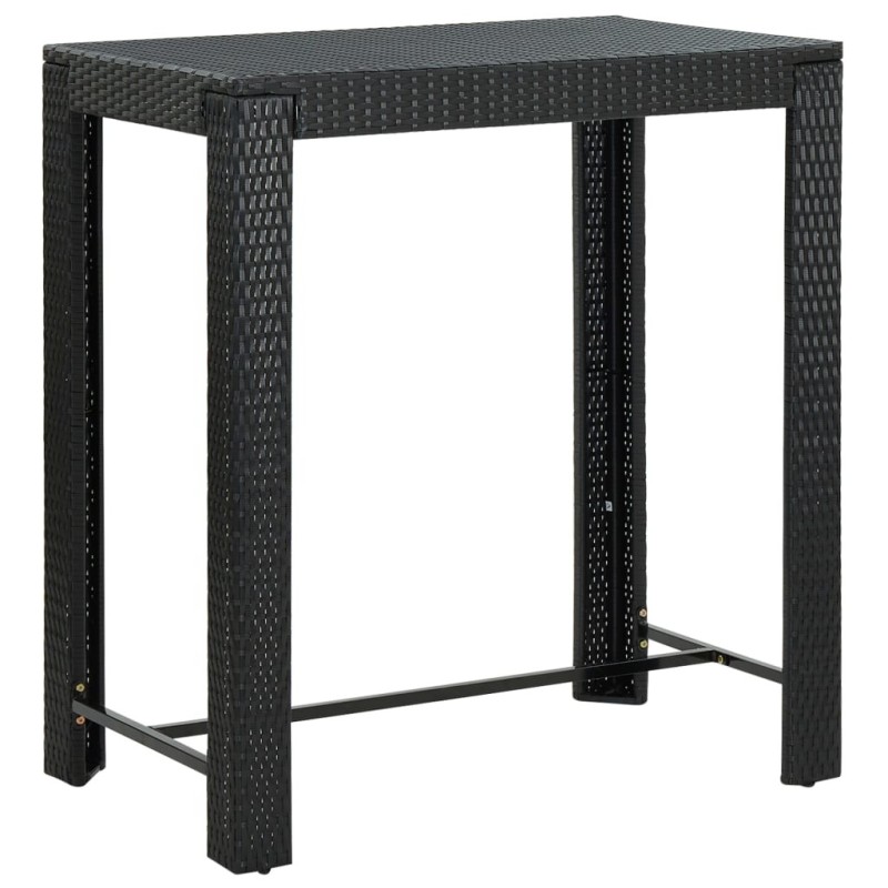 Table de bar de jardin Noir 100x60,5x110,5 cm Résine tressée Table de bar de jardin Noir 100x60,5x110,5 cm Résine tressée