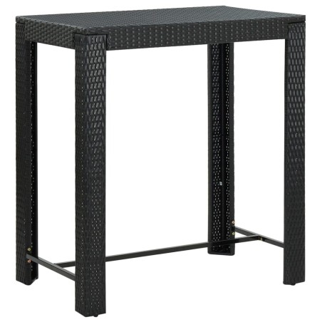 Table de bar de jardin Noir 100x60,5x110,5 cm Résine tressée 