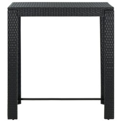 Table de bar de jardin Noir 100x60,5x110,5 cm Résine tressée 