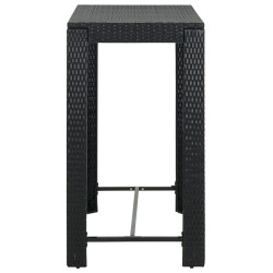 Table de bar de jardin Noir 100x60,5x110,5 cm Résine tressée 