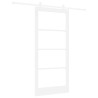Porte Coulissante avec Kit de Quincaillerie 'ORKDAL'Bois Solide Blanc & Verre 