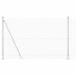 Clôture en fil soudé avec 13 poteaux flasqués 1,6x25 m Acier galvanisé 