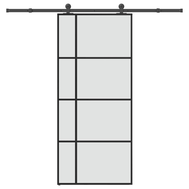 Porte coulissante avec kit de quincaillerie 90x205 cm Verre ESG 