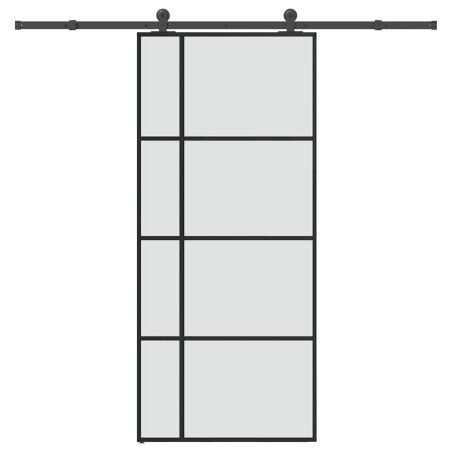 Porte coulissante avec kit de quincaillerie 90x205 cm Verre ESG 
