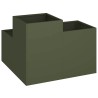 Bac de jardin 100x100x60 cm Vert olive Acier 
