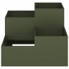 Bac de jardin 100x100x60 cm Vert olive Acier 
