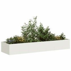 Jardinière blanc 280x80x40 cm acier 