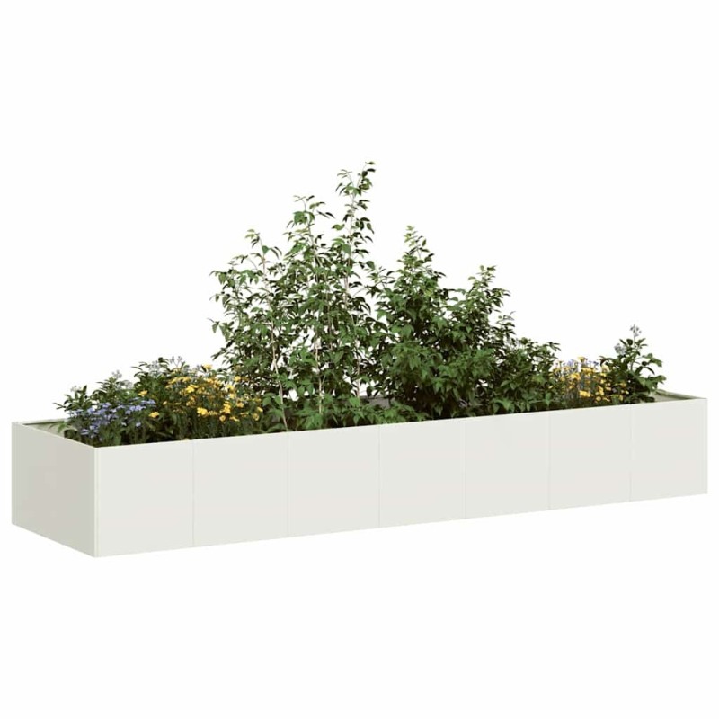 Jardinière blanc 280x80x40 cm acier 