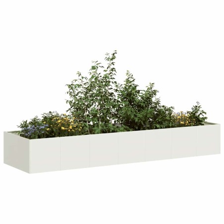 Jardinière blanc 280x80x40 cm acier 