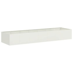 Jardinière blanc 280x80x40 cm acier 
