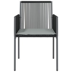 Chaises de jardin et coussins lot de 4 noir 54x60,5x83,5 cm 