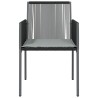 Chaises de jardin et coussins lot de 4 noir 54x60,5x83,5 cm 