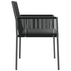 Chaises de jardin et coussins lot de 4 noir 54x60,5x83,5 cm 