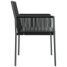 Chaises de jardin et coussins lot de 4 noir 54x60,5x83,5 cm 