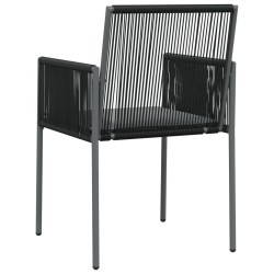 Chaises de jardin et coussins lot de 4 noir 54x60,5x83,5 cm 