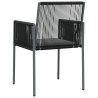 Chaises de jardin et coussins lot de 4 noir 54x60,5x83,5 cm 