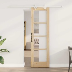 Set de porte coulissante avec accessoires 61x198,5 cm Bois massif Pin 