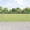 Jeu de Poteaux de Clôture Argent 25 x 1 m Acier galvanisé 