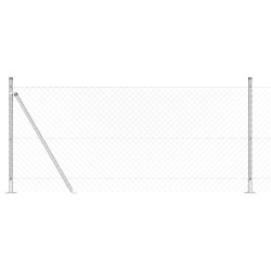 Jeu de Poteaux de Clôture Argent 25 x 1 m Acier galvanisé 