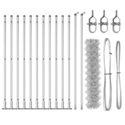 Jeu de Poteaux de Clôture Argent 25 x 1 m Acier galvanisé 