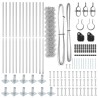 Jeu de Poteaux de Clôture Argent 25 x 1 m Acier galvanisé 
