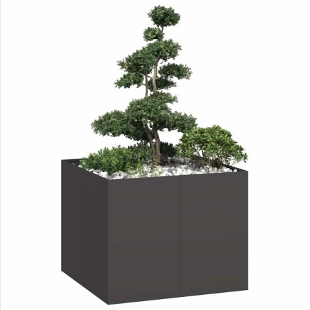 Jardinière noir 100x100x80 cm acier 