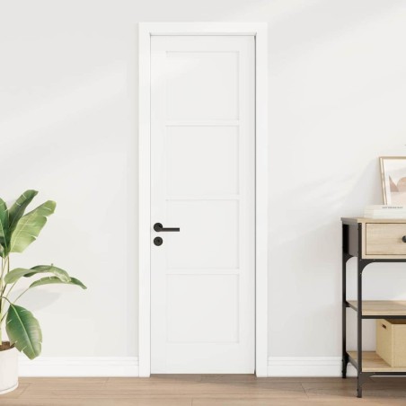 Porte intérieure 'ORKDAL'blanche 61x198.5x4 cm en bois massif de pin 