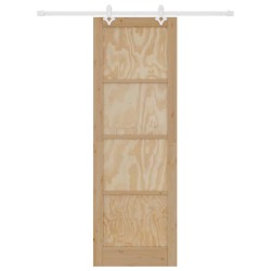 Porte coulissante avec quincaillerie 78 x 232 cm en pin massif 