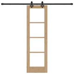 Porte Coulissante avec Ensemble de Quincaillerie 61x198,5 cm Bois Massif en Pin 