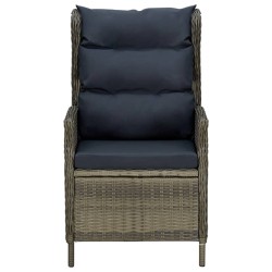 Chaise inclinable de jardin avec coussins Résine tressée Marron 