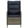 Chaise inclinable de jardin avec coussins Résine tressée Marron 