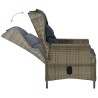 Chaise inclinable de jardin avec coussins Résine tressée Marron 