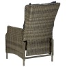 Chaise inclinable de jardin avec coussins Résine tressée Marron 