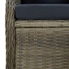 Chaise inclinable de jardin avec coussins Résine tressée Marron 