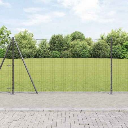 Clôture Euro avec 13 poteaux à flasques 1,2 x 25 m en acier galvanisé 