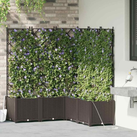 Jardinières de jardin 1 pc Marron 120 x 120 x 142 cm Plastique 