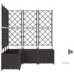 Jardinières de jardin 1 pc Marron 120 x 120 x 142 cm Plastique 