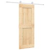 Porte coulissante et kit de quincaillerie 80x210 cm pin massif 