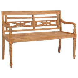 Banc Batavia avec coussin vert vif 120 cm Bois de teck massif 
