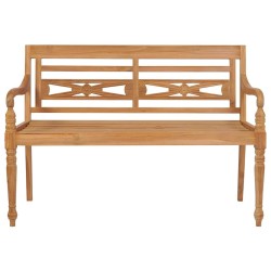 Banc Batavia avec coussin vert vif 120 cm Bois de teck massif 