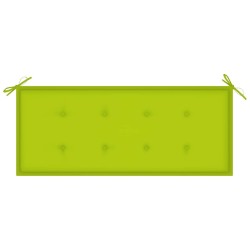 Banc Batavia avec coussin vert vif 120 cm Bois de teck massif 