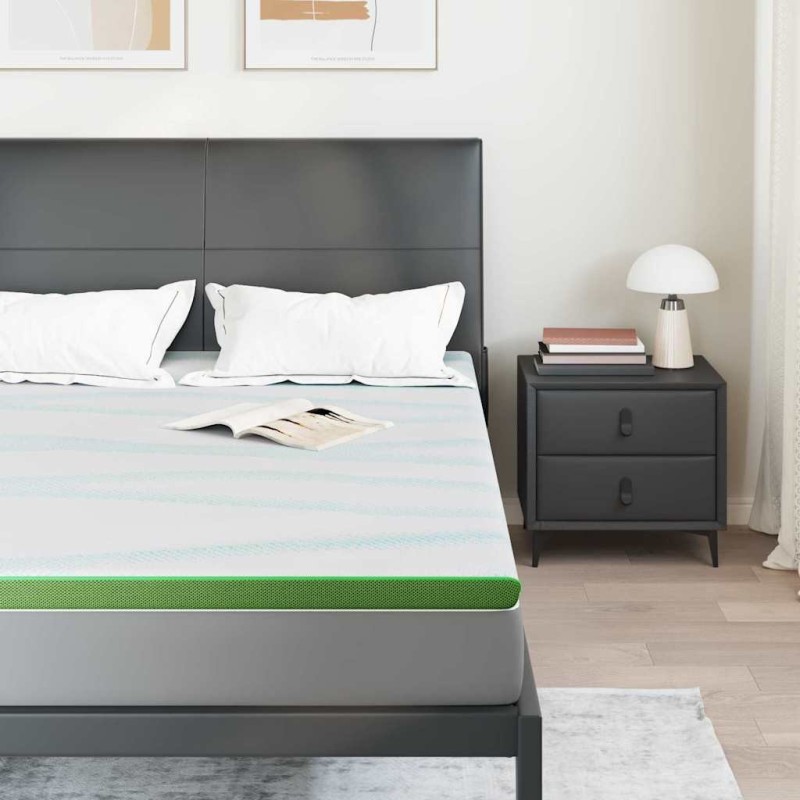 Coussins de Matelas Autre Blanc et vert 160 x 200 cm 